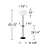 360 Lighting Caper 60 1/2" Bronze Tray Table USB Floor Lamps Set of 2