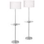 360 Lighting Caper 60 1/2" Tray Table USB Floor Lamps Set of 2