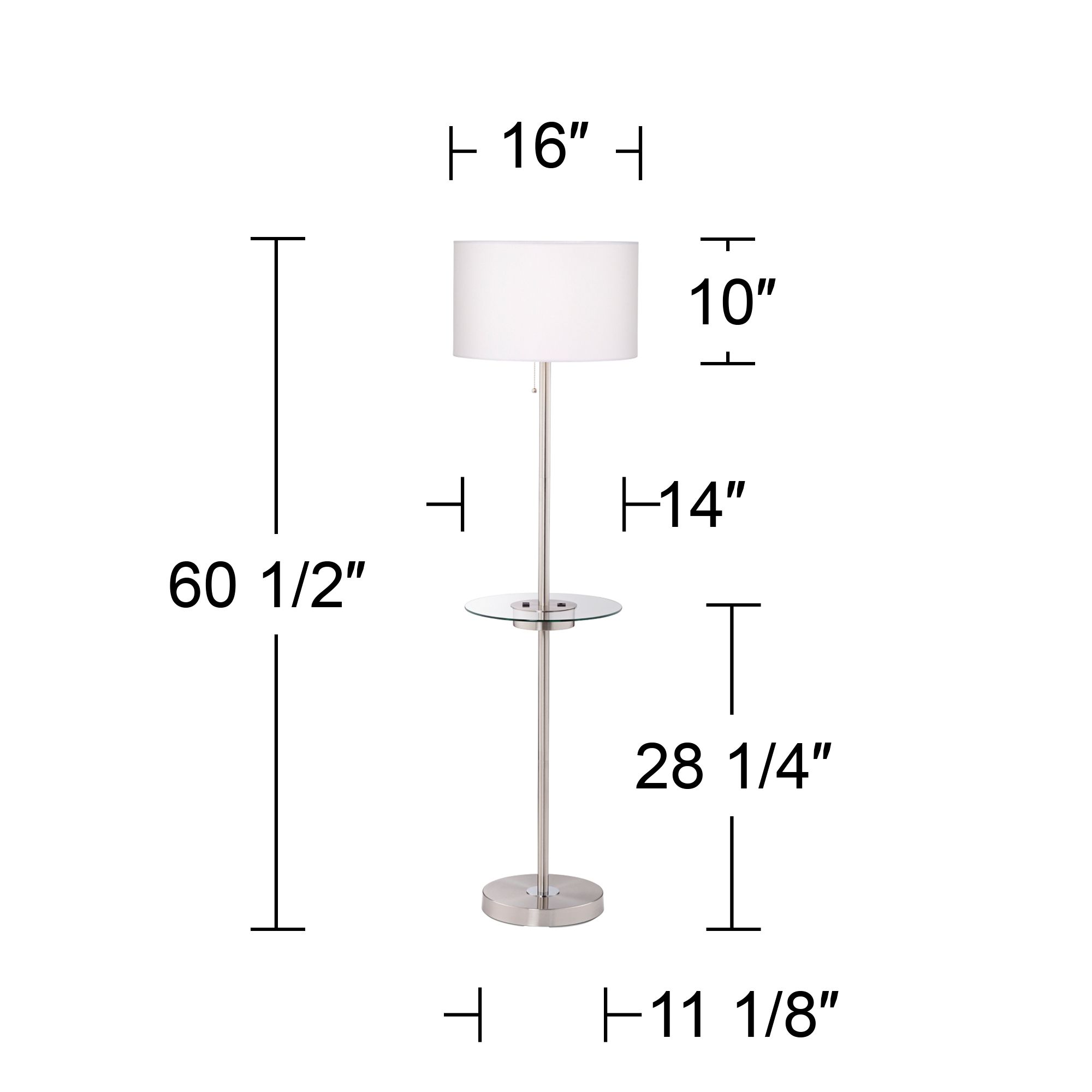 360 Lighting Caper 60 1/2" Tray Table USB Floor Lamps Set of 2