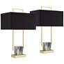 360 Lighting Carl 24 3/4" Black and Gold Modern Table Lamps Set of 2