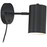 360 Lighting Carla 7" Black Cylinder Plug-In Wall Lamp with USB Port