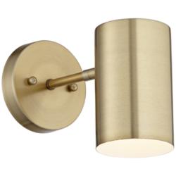360 Lighting Carla 7&quot; High Brass Modern Downlight Hardwire Wall Lamp