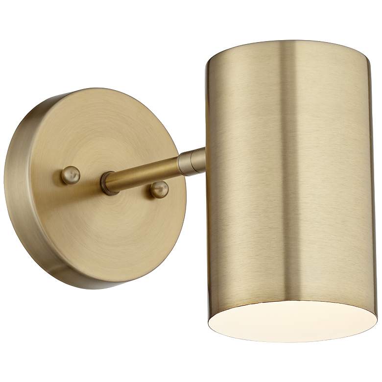 Image 2 360 Lighting Carla 7 inch High Brass Modern Downlight Hardwire Wall Lamp