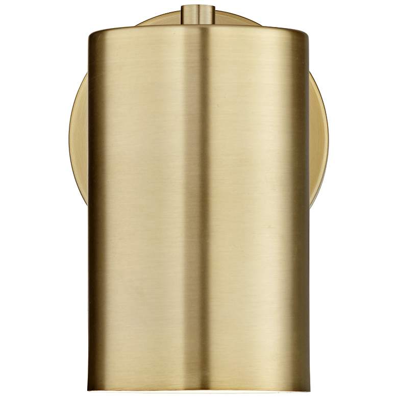 Image 6 360 Lighting Carla 7" High Brushed Brass Down-Light Plug-In Wall Lamp more views