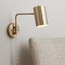 360 Lighting Carla Brushed Brass Down-Light Swing Arm Plug-In Wall Lamp