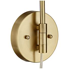 Image4 of 360 Lighting Carla Brushed Brass Down-Light Swing Arm Plug-In Wall Lamp more views