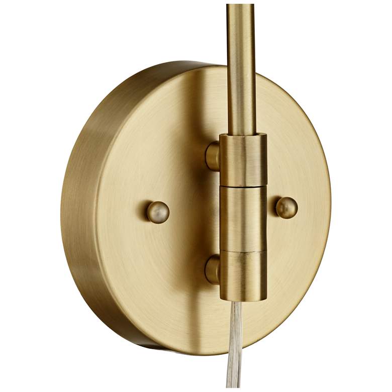 Image 4 360 Lighting Carla Brushed Brass Down-Light Swing Arm Plug-In Wall Lamp more views