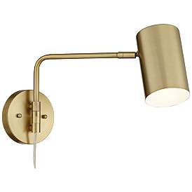 Image5 of 360 Lighting Carla Brushed Brass Down-Light Swing Arm Plug-In Wall Lamp more views