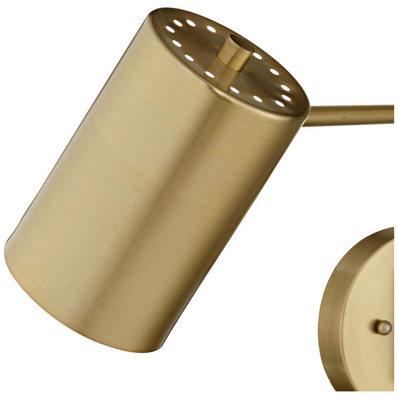 Image 3 360 Lighting Carla Brushed Brass Swing Arm Plug-In Wall Lamps Set of 2 more views