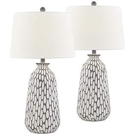 Image3 of 360 Lighting Carlton  28 1/4" Gray Wash Modern Table Lamps Set of 2