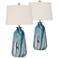 360 Lighting Carlton 28" Blue Table Lamps Set of 2 with Smart Sockets