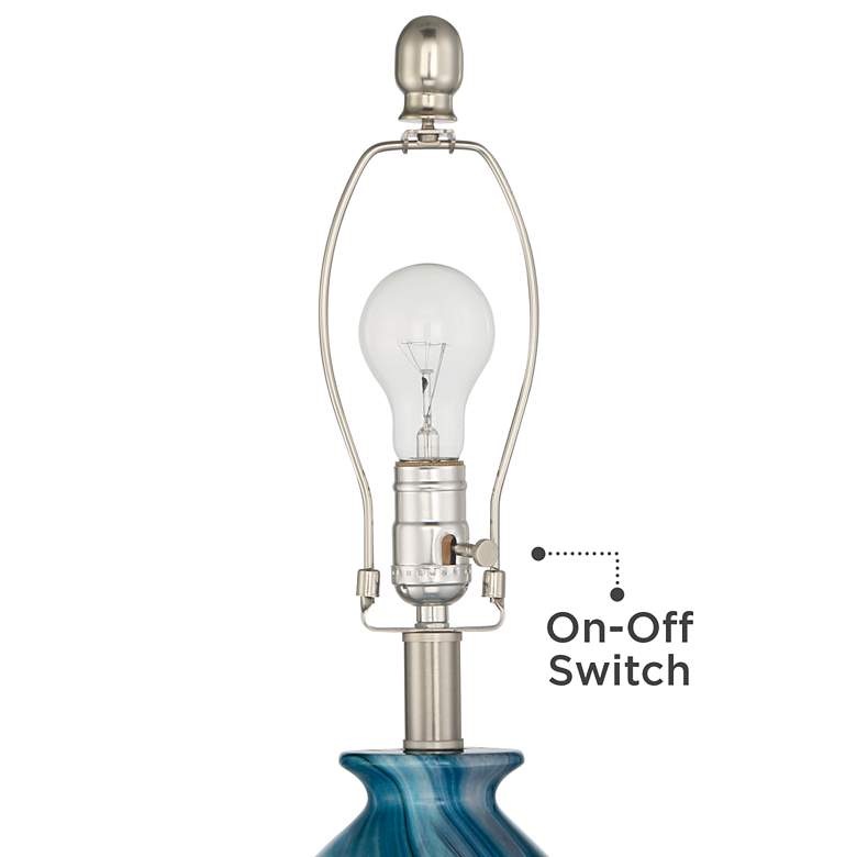Image 4 360 Lighting Carlton 28" Blue Table Lamps Set of 2 with Smart Sockets more views
