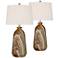 360 Lighting Carlton 28" Brown Faux Marble Table Lamps Set of 2
