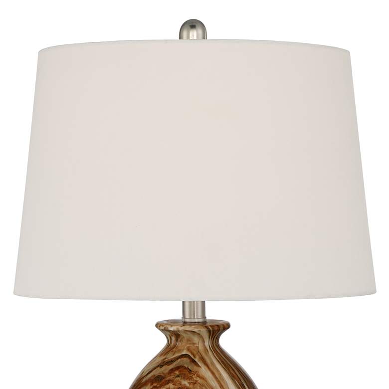 Image 4 360 Lighting Carlton 28" Brown Faux Marble Table Lamps Set of 2 more views