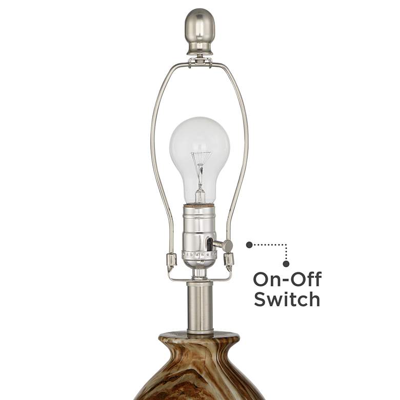 Image 5 360 Lighting Carlton 28" Brown Faux Marble Table Lamps Set of 2 more views