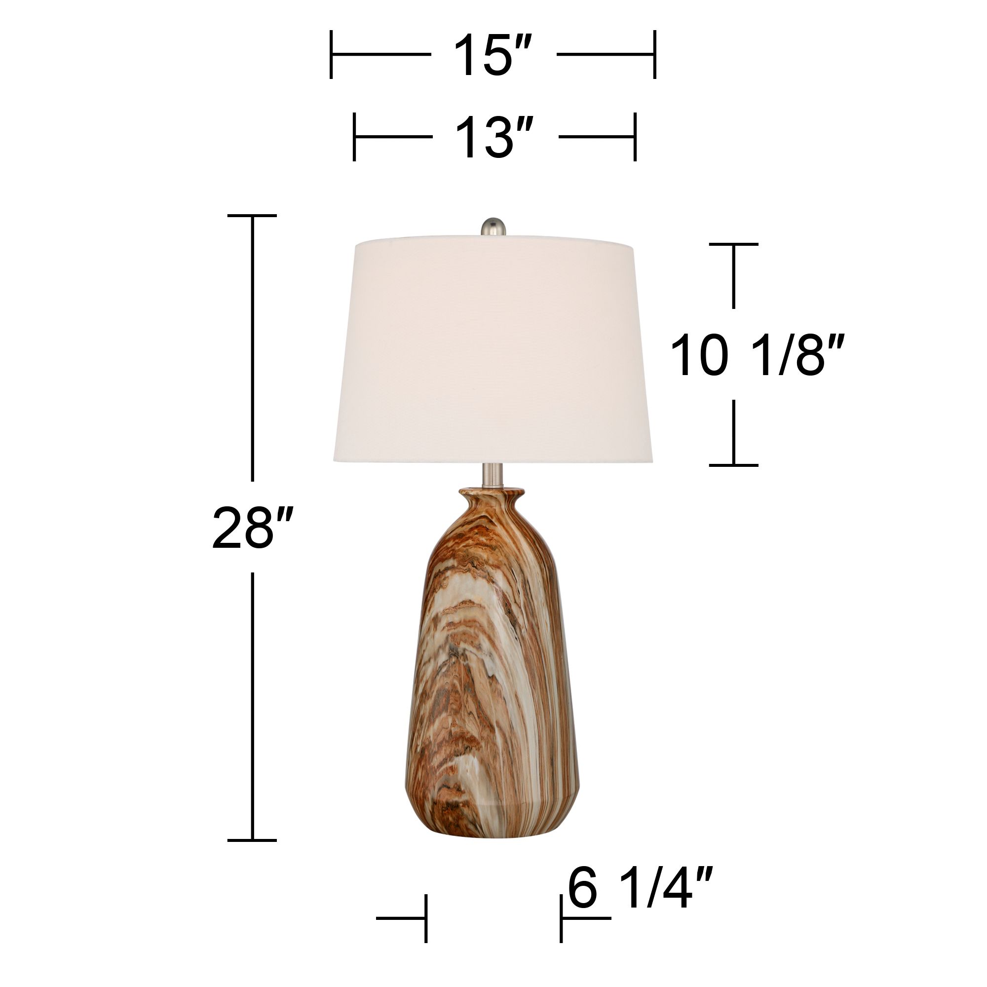 360 Lighting Carlton 28" Brown Faux Marble Table Lamps Set of 2 in scene