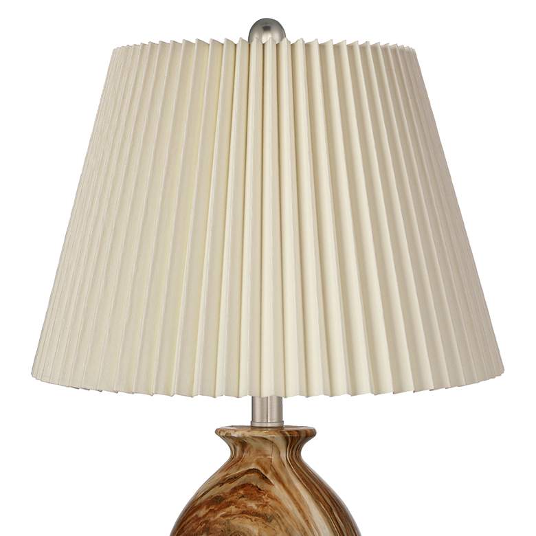 Image 2 360 Lighting Carlton 28" Ivory Pleat and Faux Marble Lamps Set of 2 more views