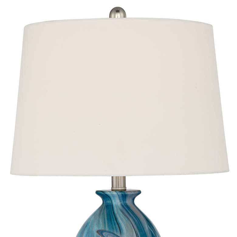 Image 3 360 Lighting Carlton 28 inch Swirling Blue Faux Marble Lamps Set of 2 more views