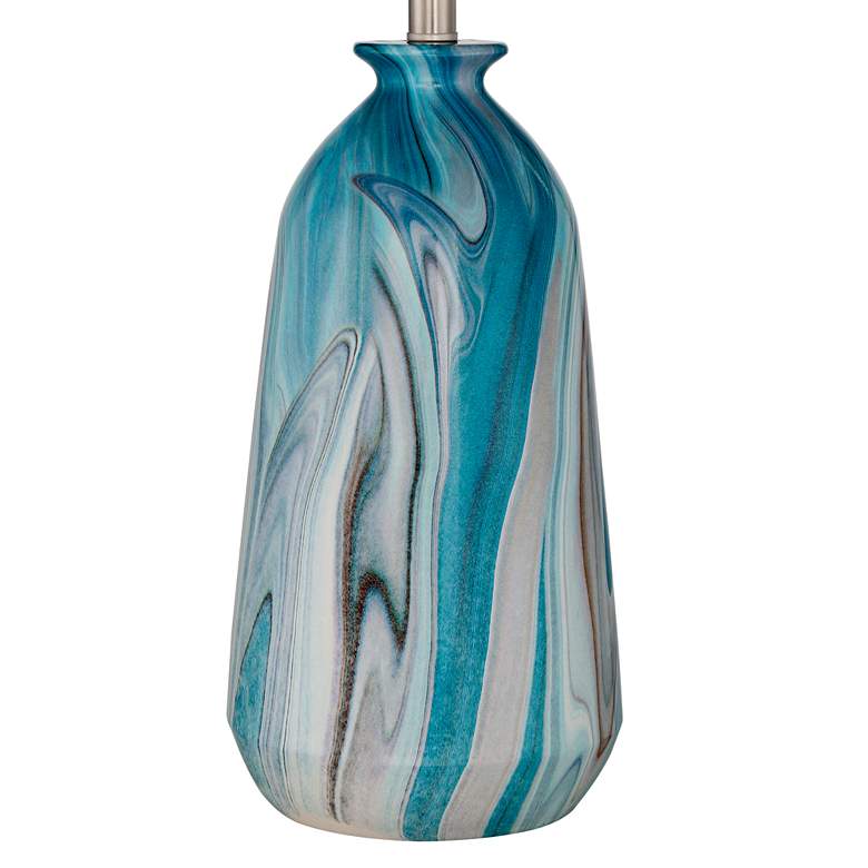 Image 4 360 Lighting Carlton 28 inch White and Swirling Blue Table Lamps Set of 2 more views