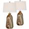 360 Lighting Carlton Brown Faux Marble Table Lamps Set of 2