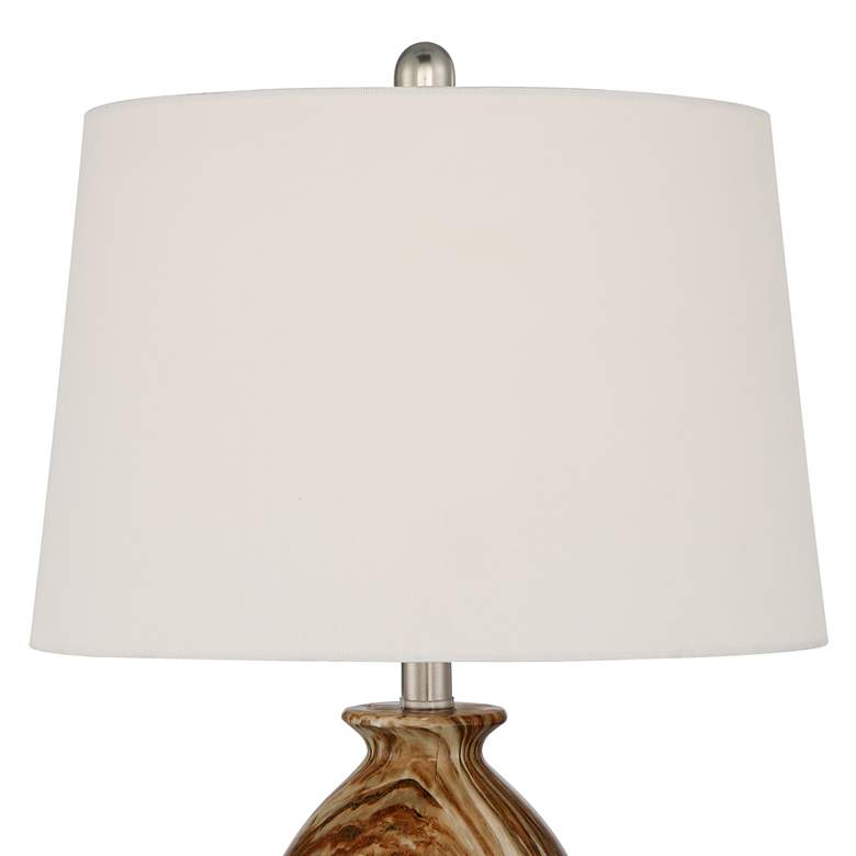 Image 4 360 Lighting Carlton Brown Faux Marble Table Lamps Set of 2 more views