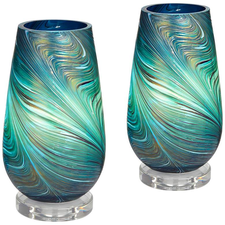 Image 2 360 Lighting Carmen 12.5" High Art Glass Accent Lamps Set of 2