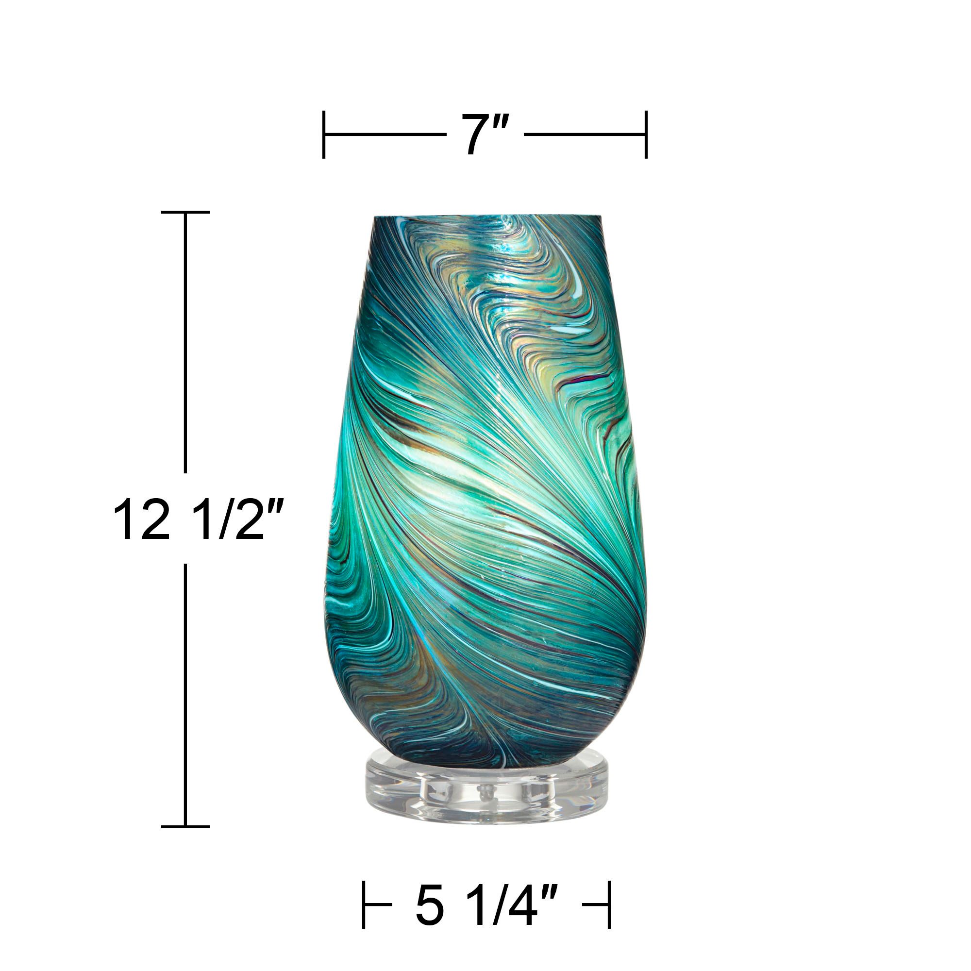 360 Lighting Carmen 12.5" High Art Glass Accent Lamps Set of 2