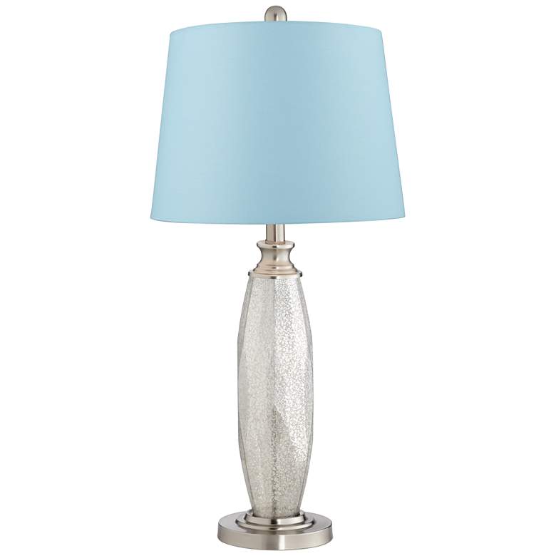 Image 4 360 Lighting Carol 28" Blue Shade Mercury Glass Table Lamps Set of 2 more views