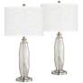 360 Lighting Carol 28" White Shade and Mercury Glass Lamps Set of 2