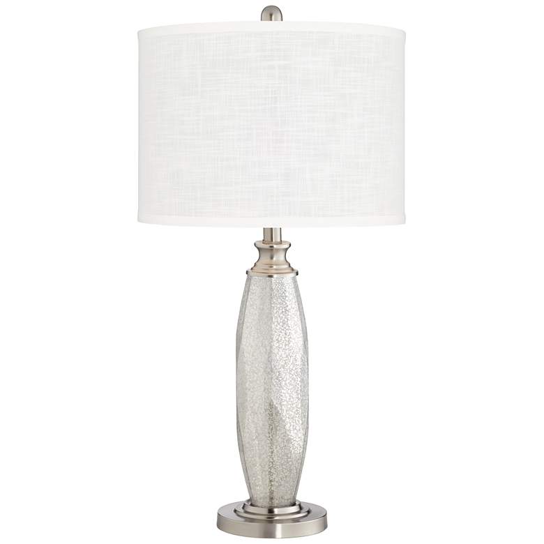 Image 4 360 Lighting Carol 28 inch White Shade and Mercury Glass Lamps Set of 2 more views