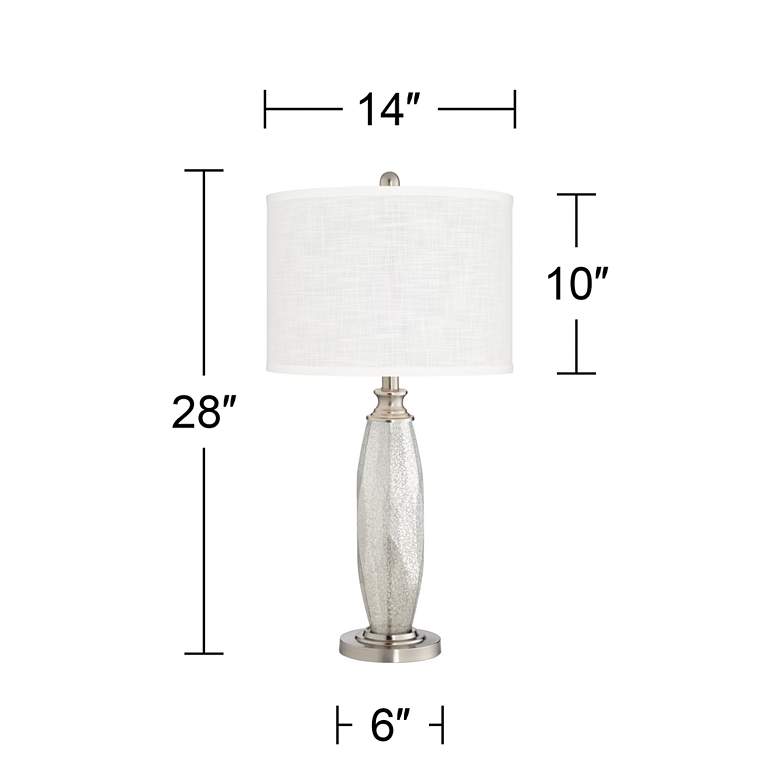 Image 5 360 Lighting Carol 28 inch White Shade and Mercury Glass Lamps Set of 2 more views