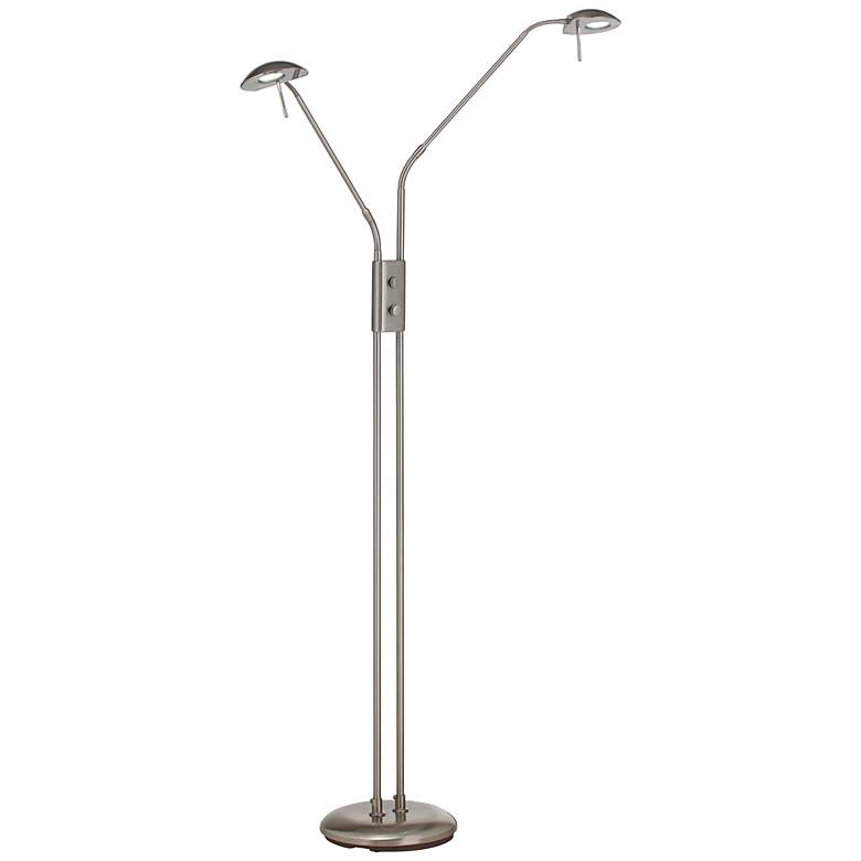 Image 3 360 Lighting Casper Adjustable Nickel 2-Light LED Pharmacy Floor Lamp