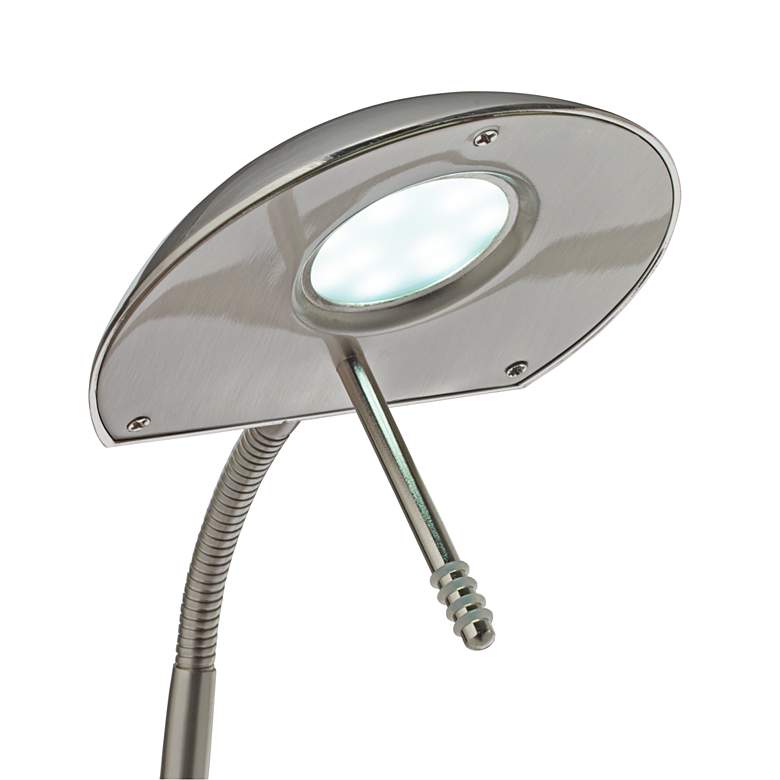Image 4 360 Lighting Casper Adjustable Nickel 2-Light LED Pharmacy Floor Lamp more views