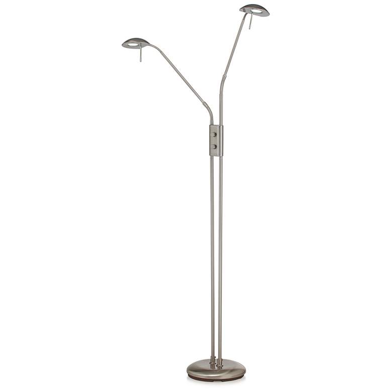 Image 7 360 Lighting Casper Adjustable Nickel 2-Light LED Pharmacy Floor Lamp more views