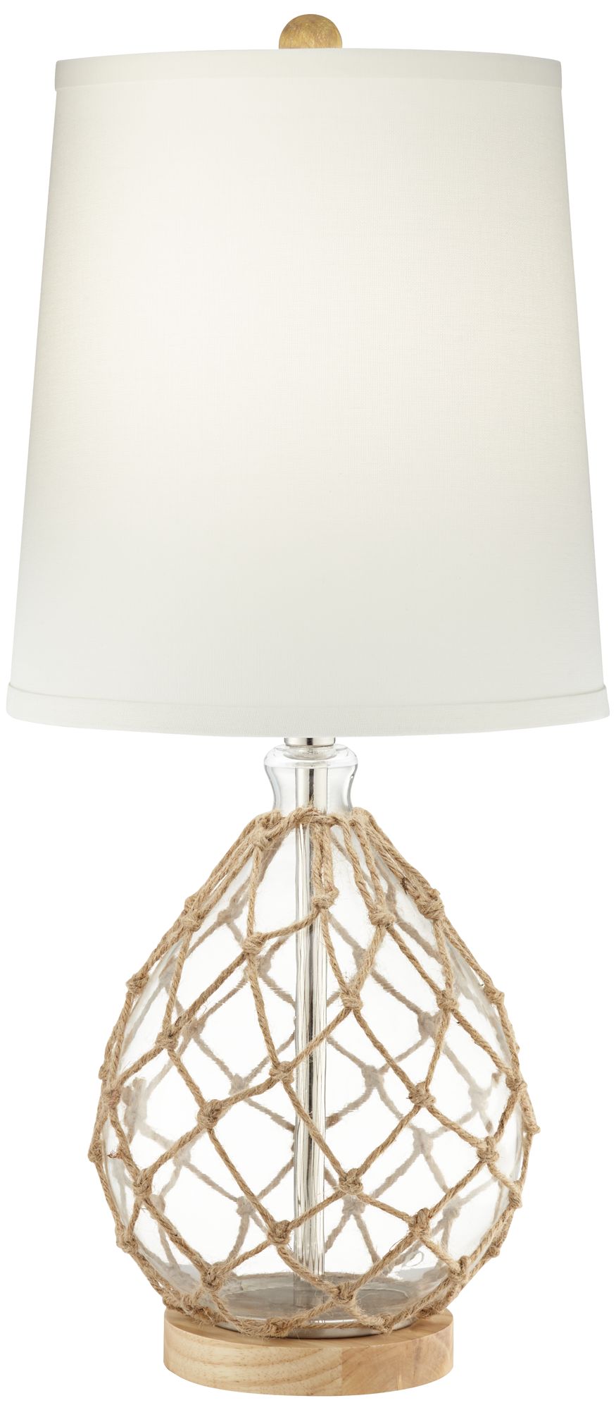 360 Lighting Castaway 28" High Clear Glass and Rope Coastal Table Lamp