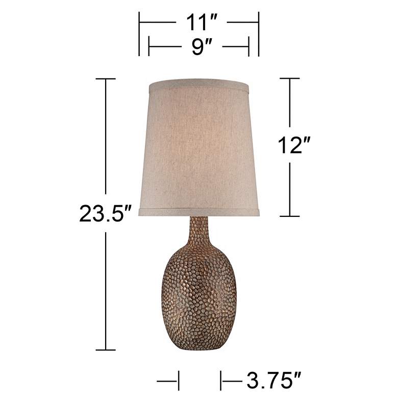 Image 6 360 Lighting Chalane 23 1/2" Hammered Antique Bronze Modern Table Lamp more views