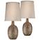 360 Lighting Chalane 23 1/2" Hammered Bronze Table Lamps Set of 2