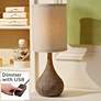 360 Lighting Chalane 31 1/4" Hammered Bronze Lamp with USB Cord Dimmer