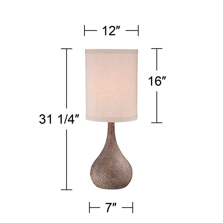 Image 7 360 Lighting Chalane 31 1/4 inch Hammered Bronze Lamp with USB Cord Dimmer more views