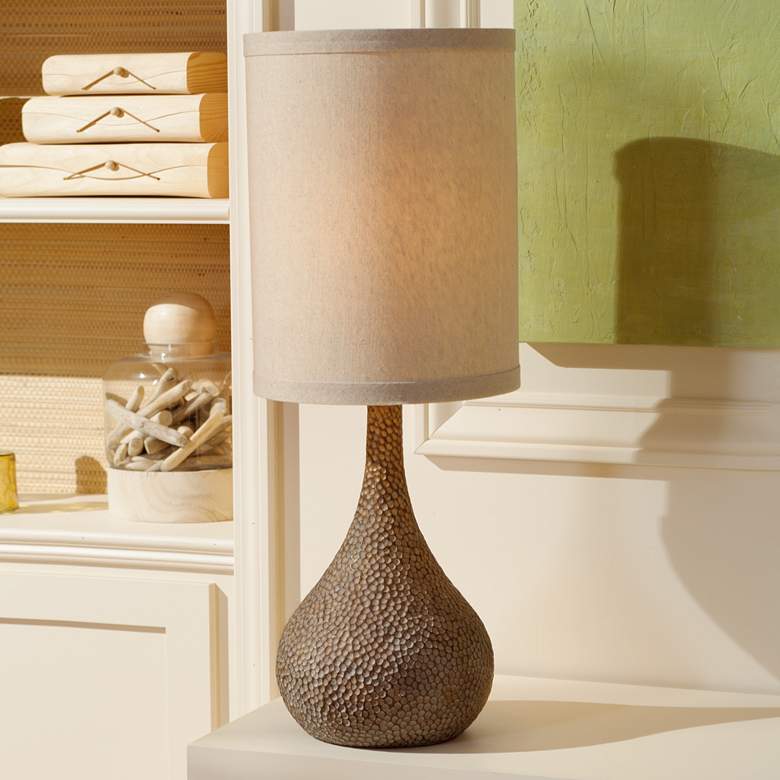 Image 2 360 Lighting Chalane 31 1/4" Hammered Gourd Bronze Table Lamp