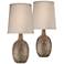 360 Lighting Chalane Hammered Antique Bronze Table Lamps Set of 2