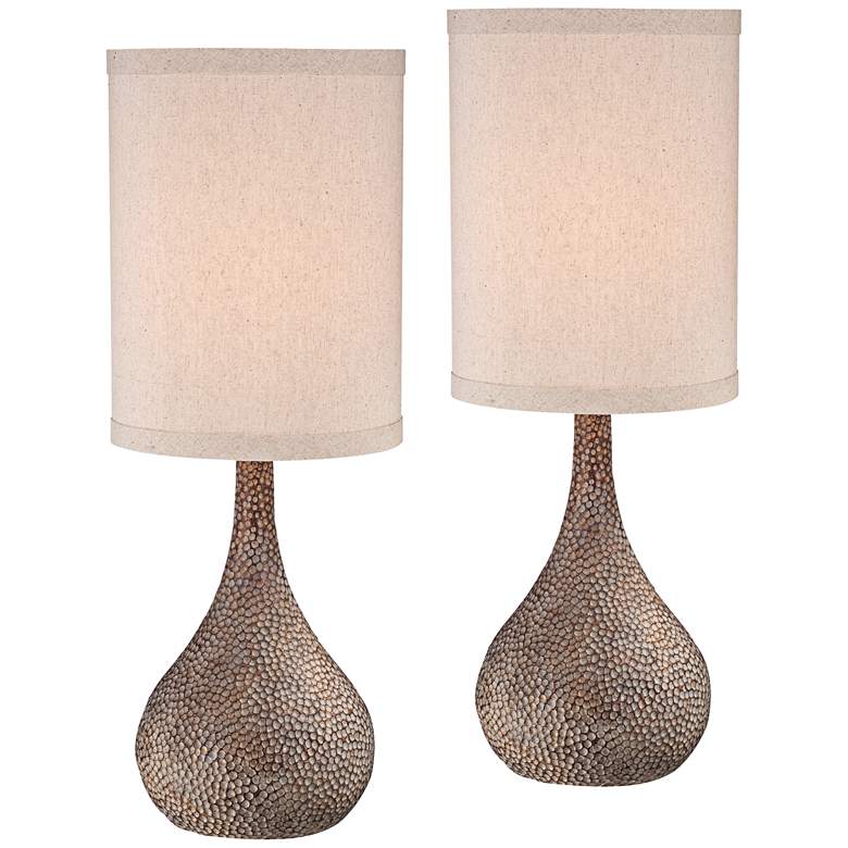 Image 2 360 Lighting Chalane Hammered Gourd Bronze Table Lamps Set of 2