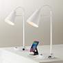 1_360 Lighting Chase 23" High White Modern USB Desk Lamps Set of 2