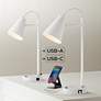 360 Lighting Chase 23" High White Modern USB Desk Lamps Set of 2