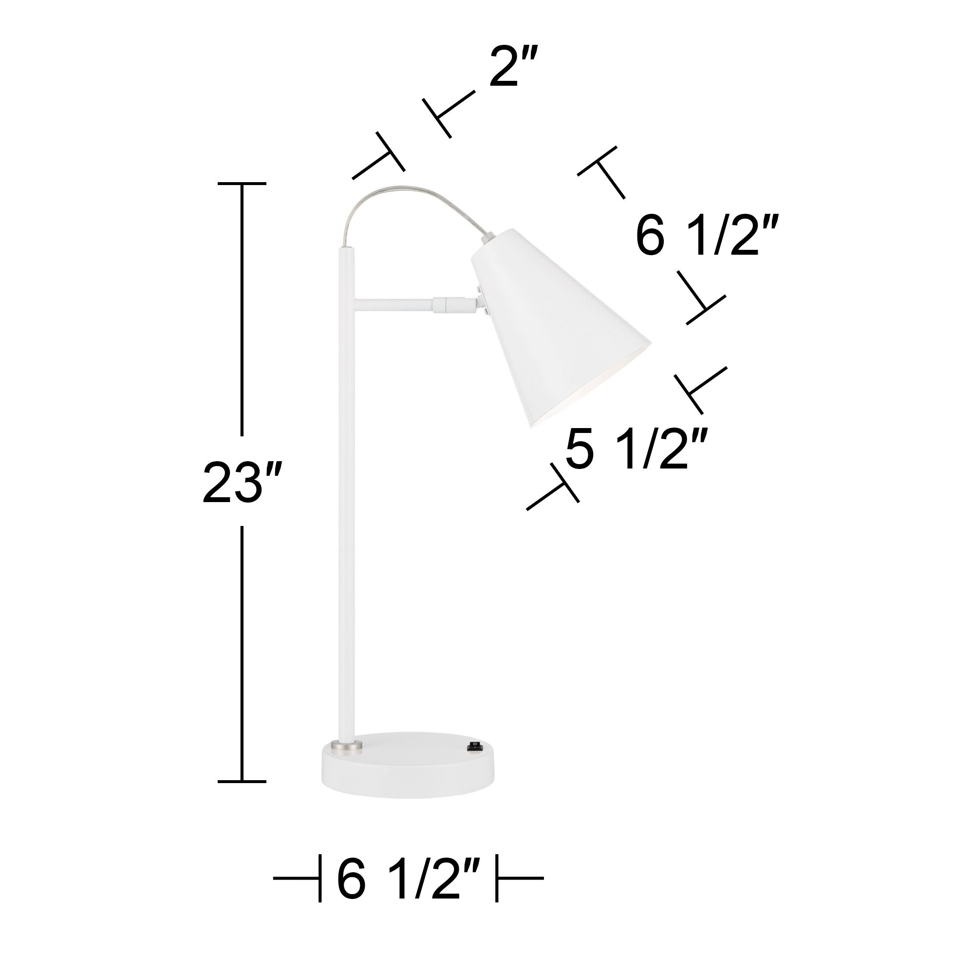 360 Lighting Chase 23" High White Modern USB Desk Lamps Set of 2