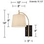 360 Lighting Chester Antique Brass and Black Swing Arm Plug-In Wall Lamp