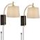 360 Lighting Chester Antique Brass and Black Swing Arm Wall Lamps Set of 2