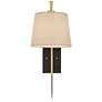 360 Lighting Chester Antique Brass and Black Swing Arm Wall Lamps Set of 2