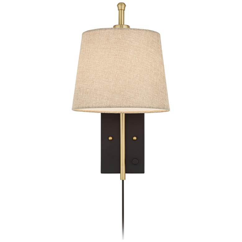 Image 6 360 Lighting Chester Antique Brass and Black Swing Arm Wall Lamps Set of 2 more views