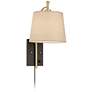 360 Lighting Chester Antique Brass and Black Swing Arm Wall Lamps Set of 2